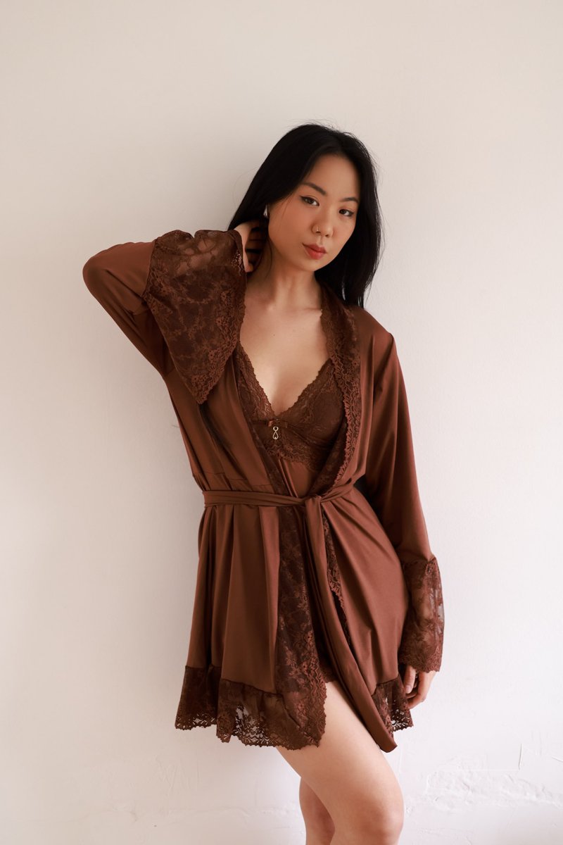 Conjunto Noix Royale Camisola + Robe + Calcinha